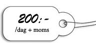 200kr/dag+moms