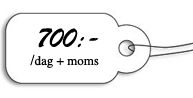 ”700kr/dag+moms"